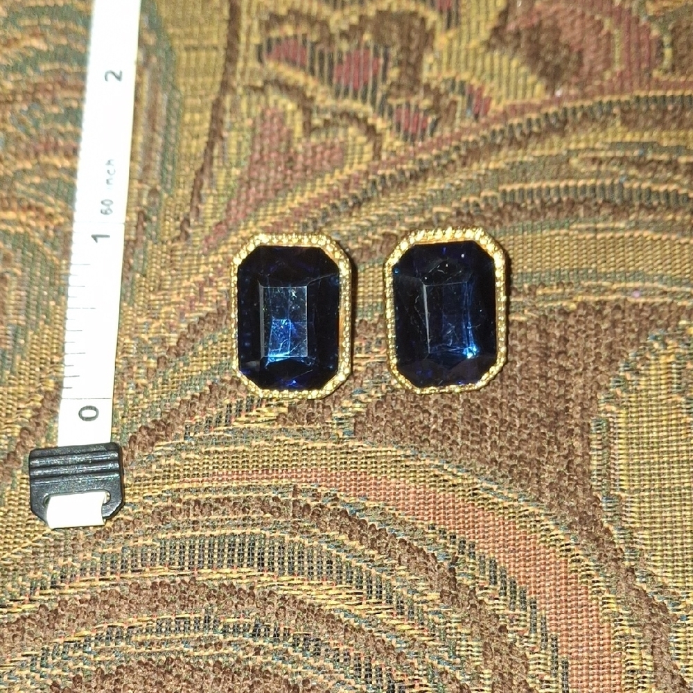 Elegant Blue and Gold Earrings